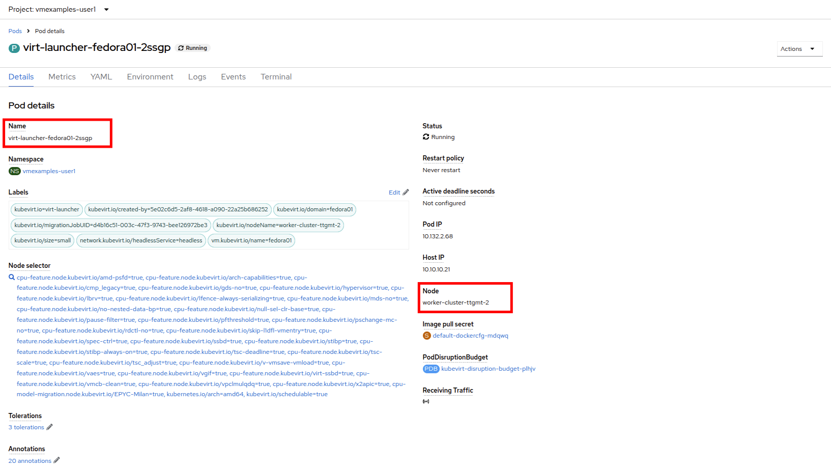 33 Pod Details Node Migrated